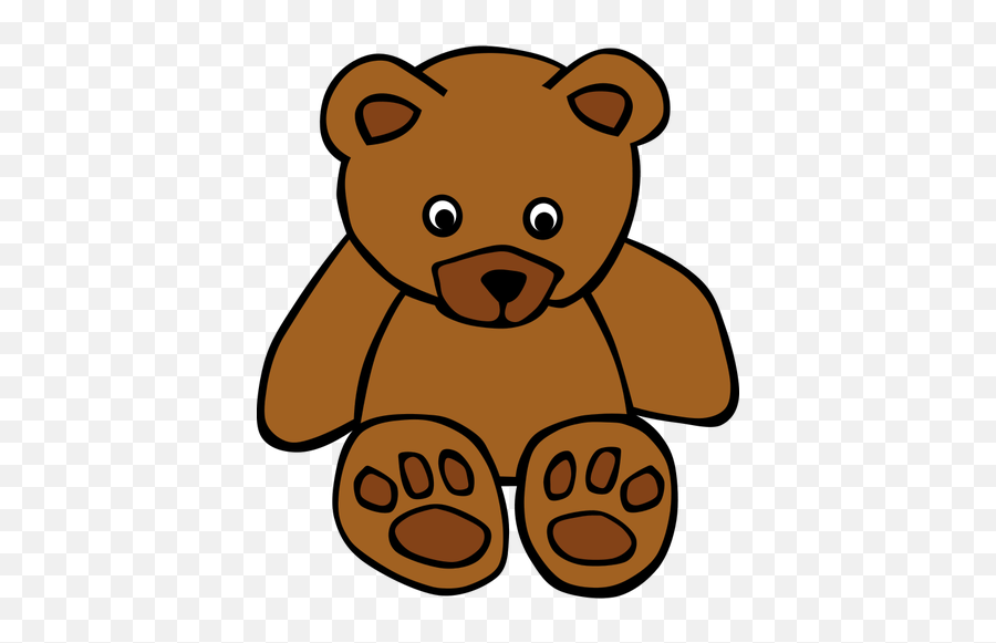 Simple Teddy Bear Vector Drawing - Brown Bear Clipart Emoji,Bear Hug Emoji