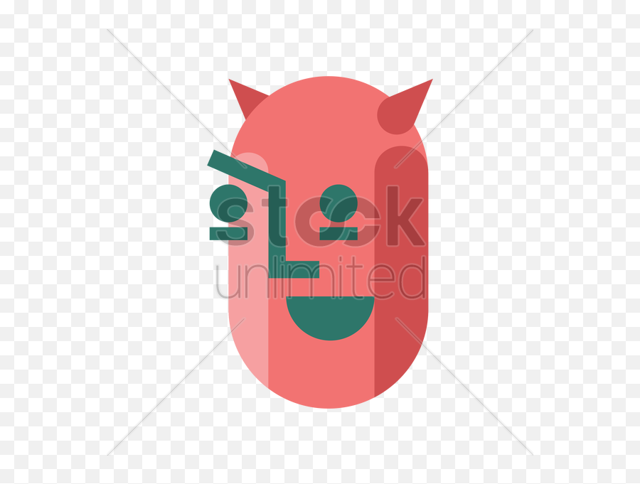 Devil Emoticon Vector Image - Cartoon Emoji,Horseshoe Emoticon