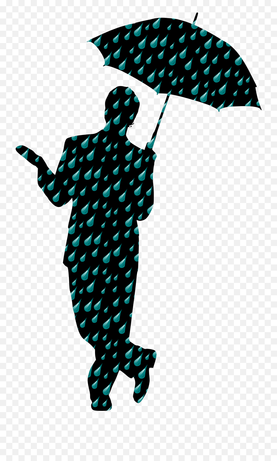 Rain Man Clipart - Man Silhouette With Umbrella Emoji,Rain Umbrella Emoji