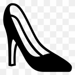 Emojione Bw 1f460 - Heels Transparent Black Clipart