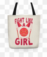 Fight Like A Girl San Parody Tote Bag - Emoji