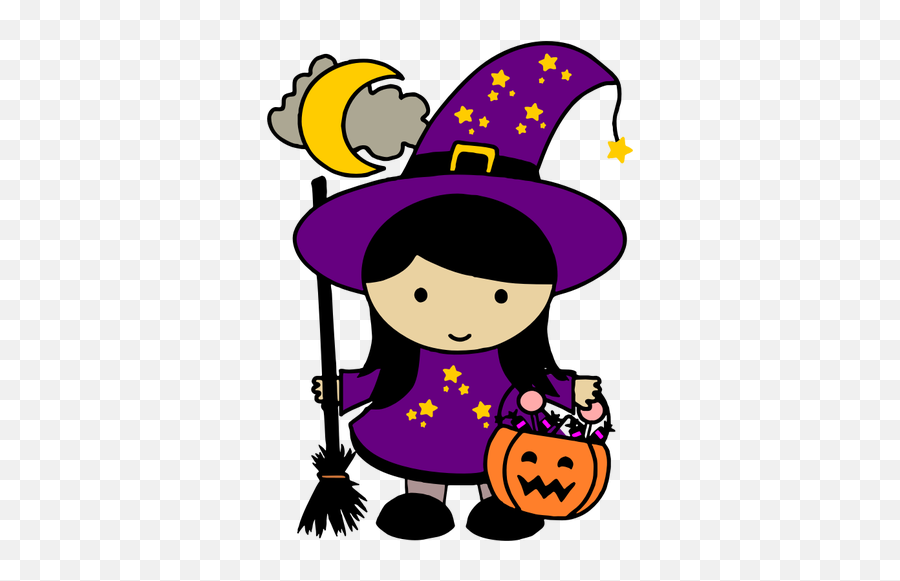 Colored Halloween Witch - Halloween Witch Clipart Emoji,What Is The Emoji For Halloween Costume