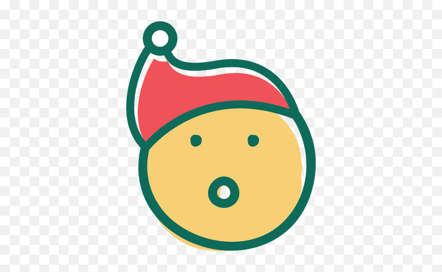 Surprise Santa Claus Hat Face Emoticon 28 - Transparent Png Clip Art Emoji,Surprise Emoticon