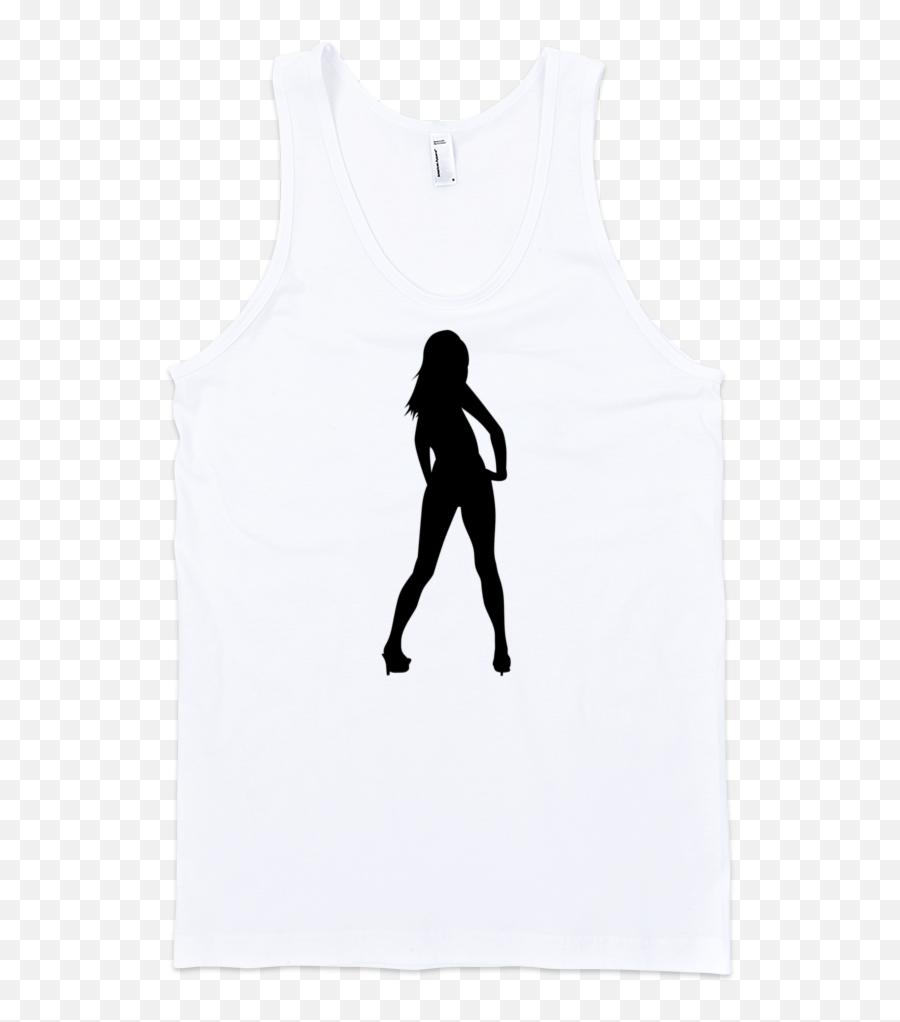 Woman Silhouette Fine Jersey Tank Top Unisex - White Top Front Transparent Background Emoji,Emoji Girl Shirt
