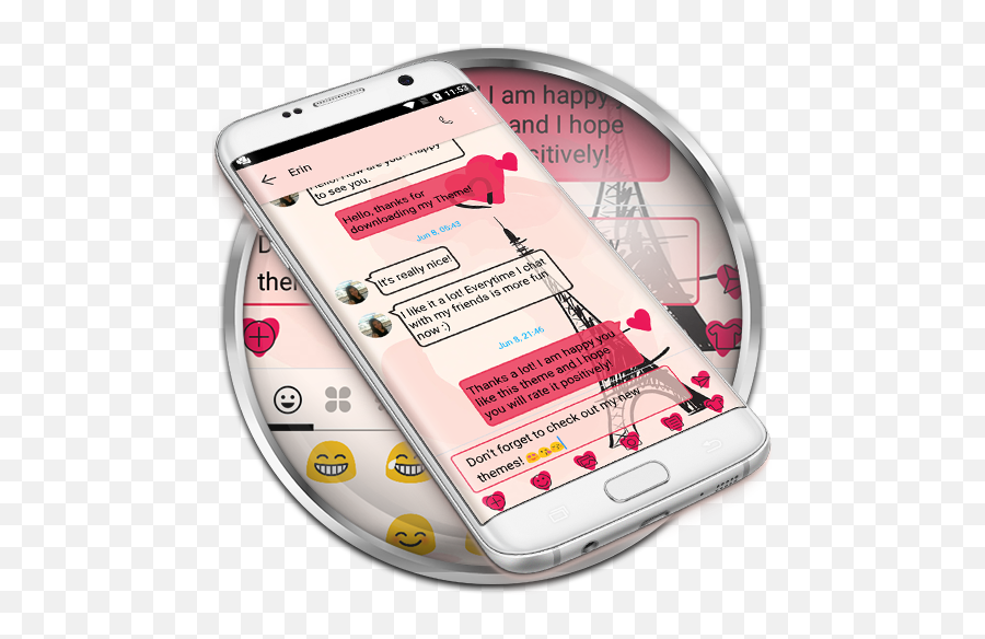 Sms Messages Paris Pink Theme For Android - Download Cafe Iphone Emoji,Emoji Paris