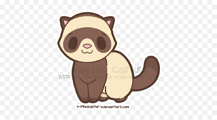 Cute Animated Sticker Adorable Kawaii Fox Emoji Cartoon - Cute Cartoon Ferret,Fox Emoji