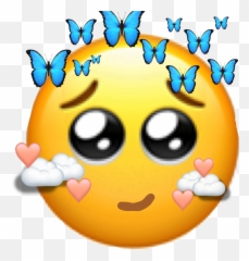 Butterfly Sticker - Cute Heart Face Emoji
