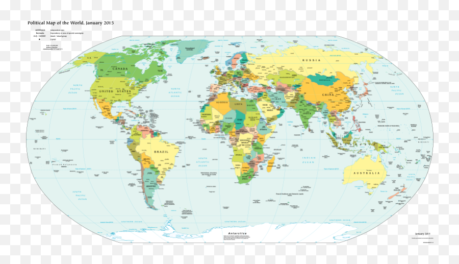 Political Map Of The World - Cia Political World Map Emoji,Emojie Worl D