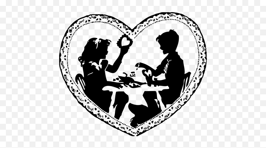 Couple Emoji Emoticon Emotion - Valentine Heart Clip Art Black And White,Grandpa Heart Grandma Emoji