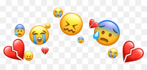 Crown Sad Heart Broken Crying Cry Freetoedit - Sad Crown Emoji,Crying Emoticon Text