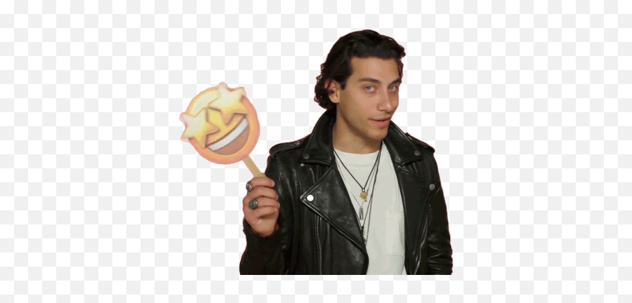 Playful Charming Gif - Playful Charming Leather Jacket Emoji,Mischievous Emoji