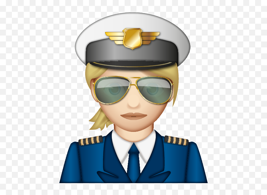 Woman Pilot With Aviation Glasses - Cartoon Female Ship Captain Emoji,Pilot Emoji