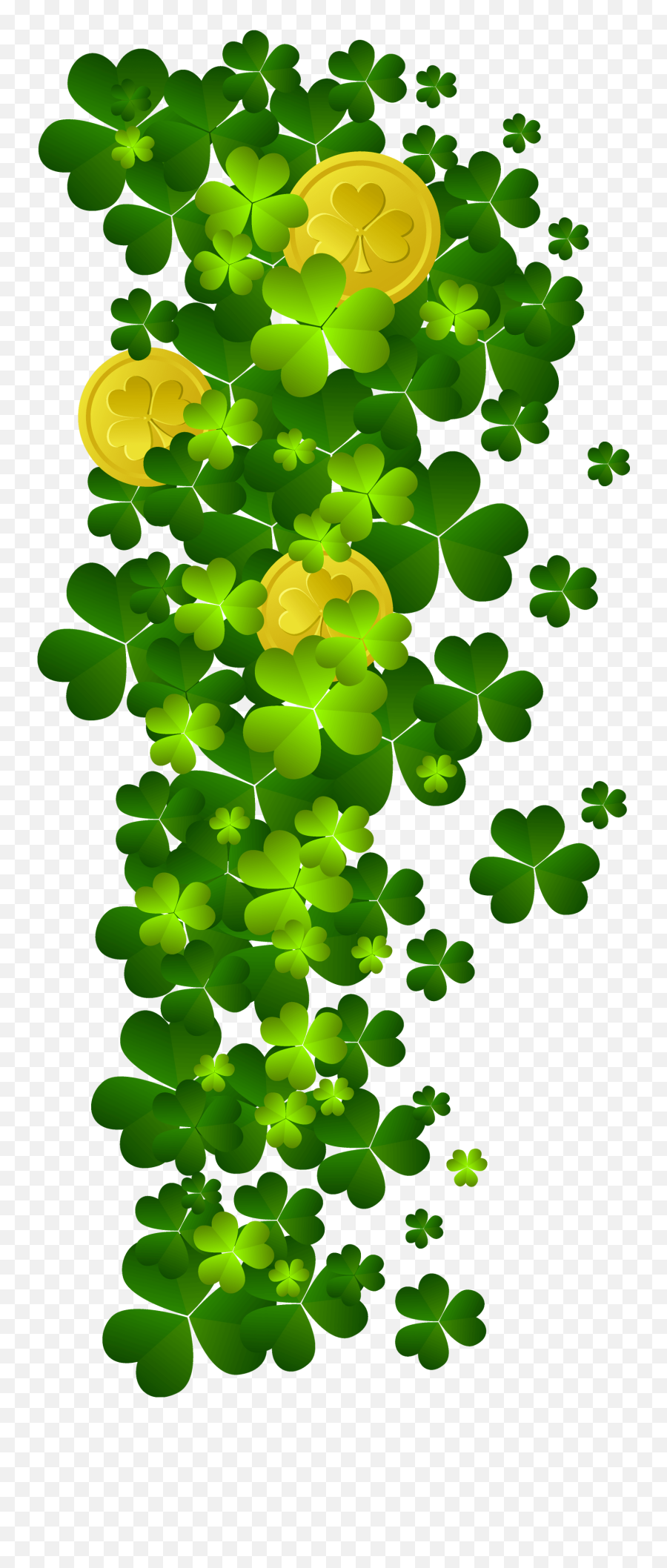 St Patricks Shamrock With Coins Png Clipart - March Shamrock Clipart Emoji,Shamrock Emoji For Facebook
