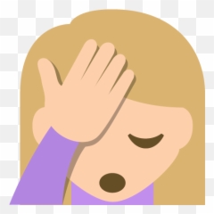 Woman Facepalming Emoji - Face Slap Emoji,Hand On Face Emoji - free ...