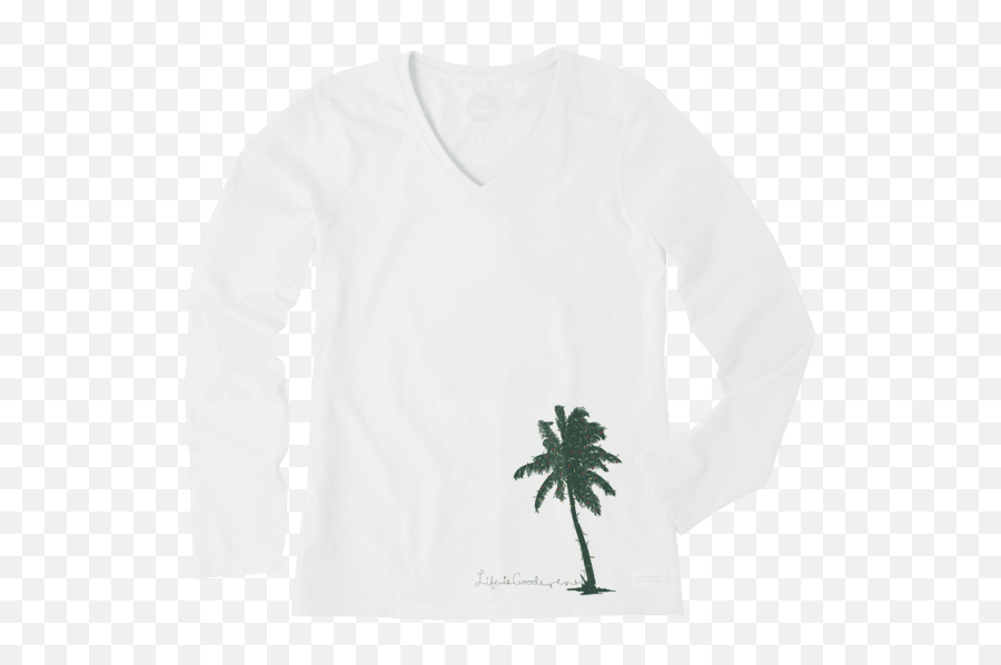 Download Hd Womenu0027s Palm Tree With Lights Long Sleeve - Long Sleeve Emoji,Emoji Long Sleeve Shirt