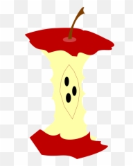 Red Apple Fall Food Fruit - Core Clip Art Emoji
