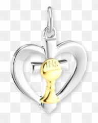 Sterling Silver Two Tone Heart With - Locket Emoji,Horseshoe Emoticon