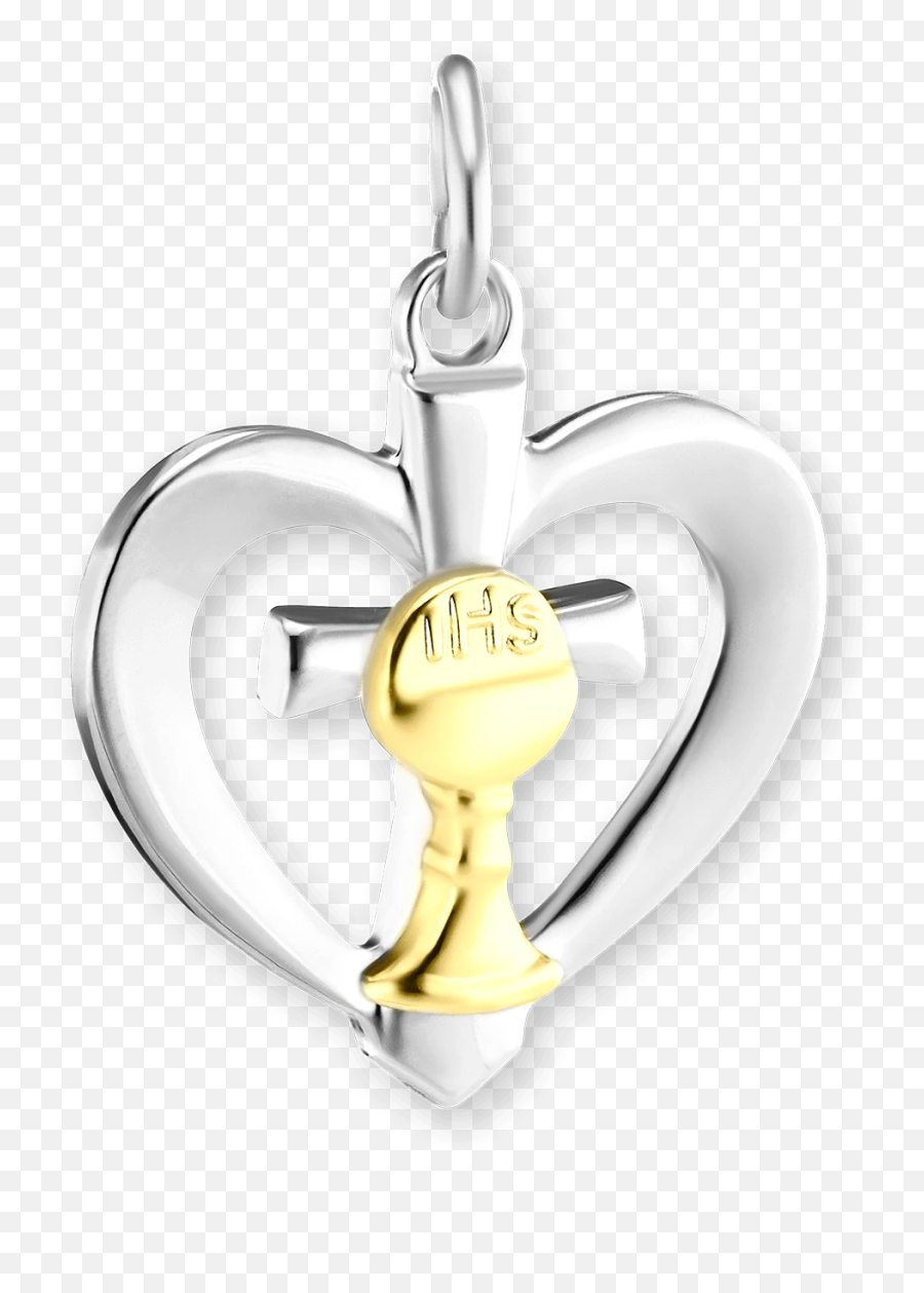 Sterling Silver Two Tone Heart With - Locket Emoji,Horseshoe Emoticon