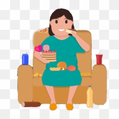 Thick Lilppl Couchpotato Unhealthy Lazy - Caricatura Mujer Obesa Emoji