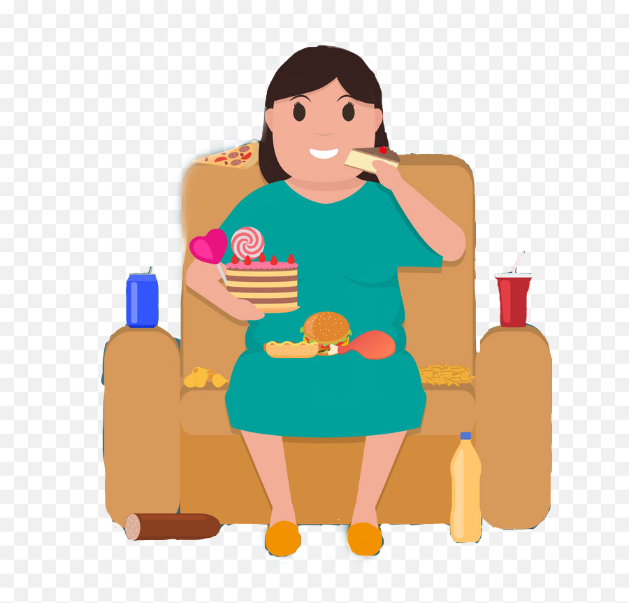 Thick Lilppl Couchpotato Unhealthy Lazy - Caricatura Mujer Obesa Emoji,Couch Potato Emoji