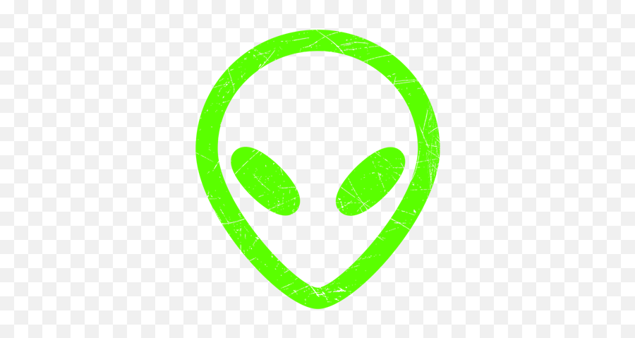 Neon Green Distressed Alien Head - Green Alien Head Transparent Emoji,Alien Emoticon Facebook