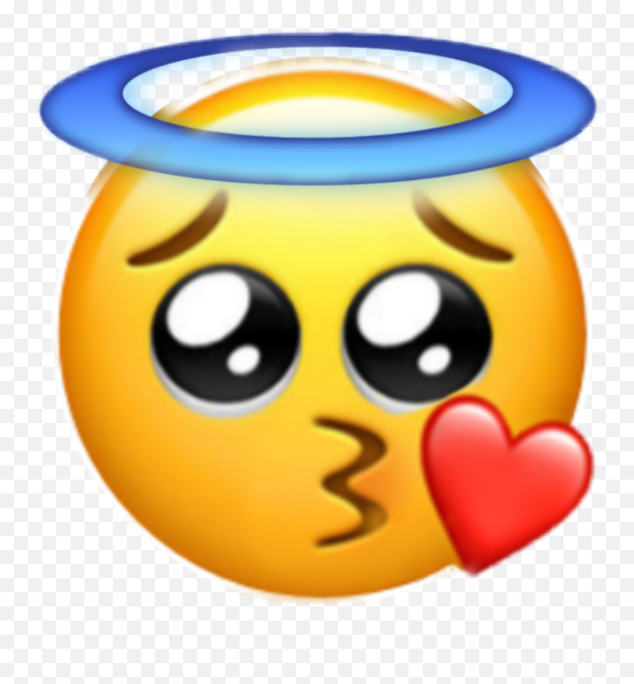 Cute Kiss Angel Emoji Iphone - Cry Peace Sign Emoji,Iphone Kiss Emoji