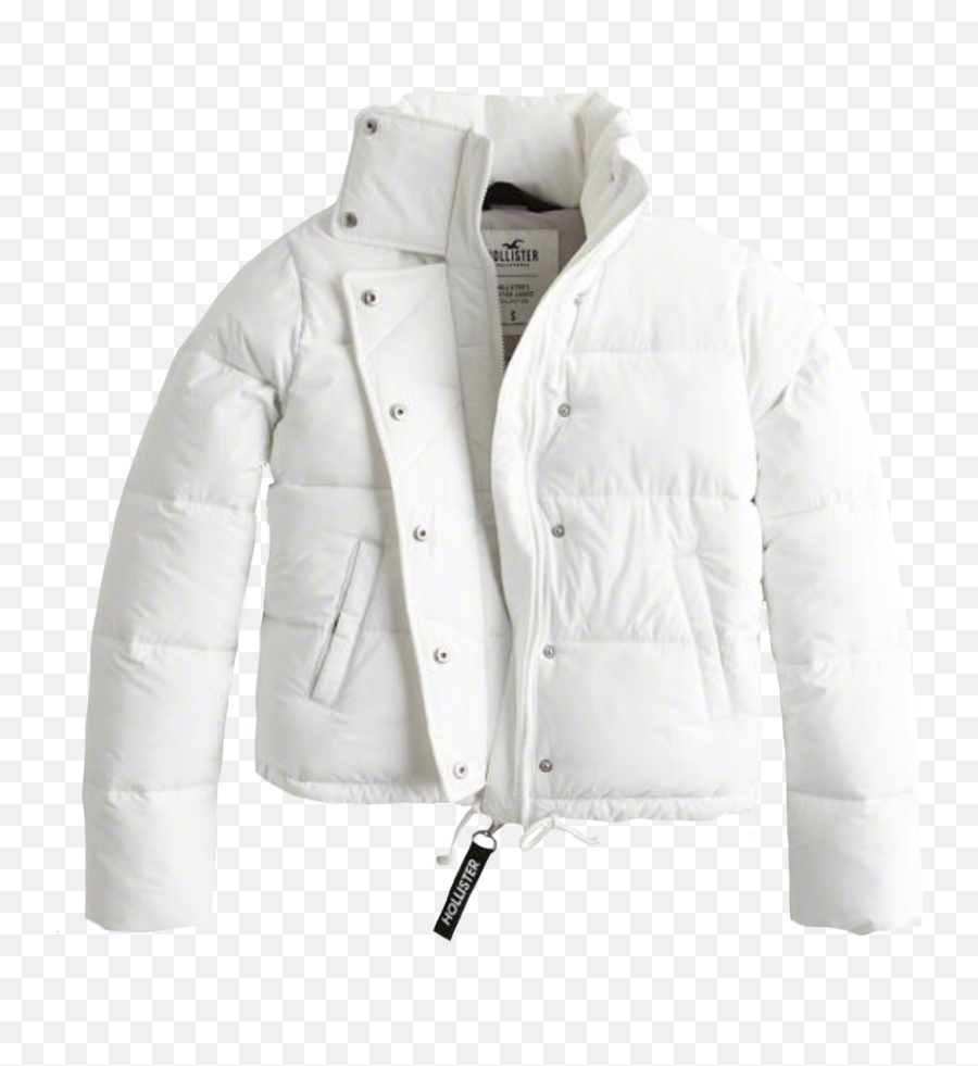 Clothes Jacket Coat Hollister - Hollister Mockneck White Puffer Jacket Emoji,Coat Emoji