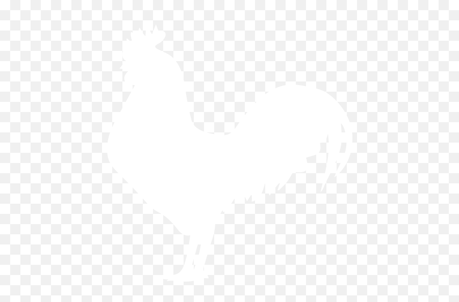 Chicken Dinner Silhouette - White Rooster Silhouette Transparent Emoji,Chicken Dinner Emoji