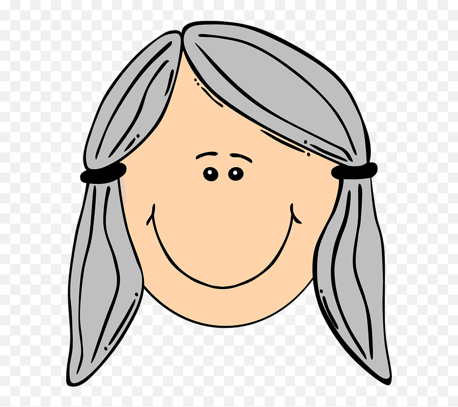 Gray Hair Png - Woman Face Old Hair Gray Smile Braid Sad Human Happy Face Clipart Emoji,Old Lady Emoji