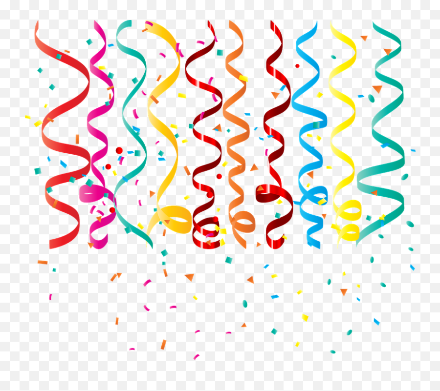 Confetti Curling Ribbon Birthday - Red Birthday Background Png Emoji,Facebook Birthday Emoji