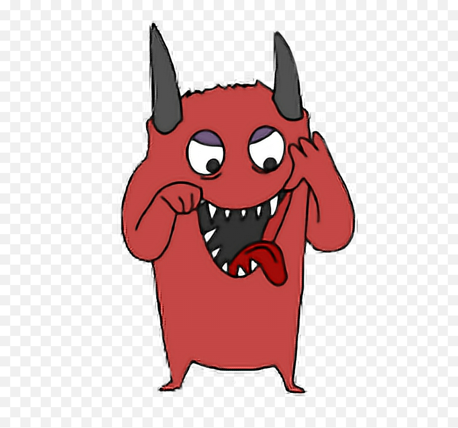 Monster Emoji Pervers Rot Redfreetoedit - Cartoon,Monster Emoji