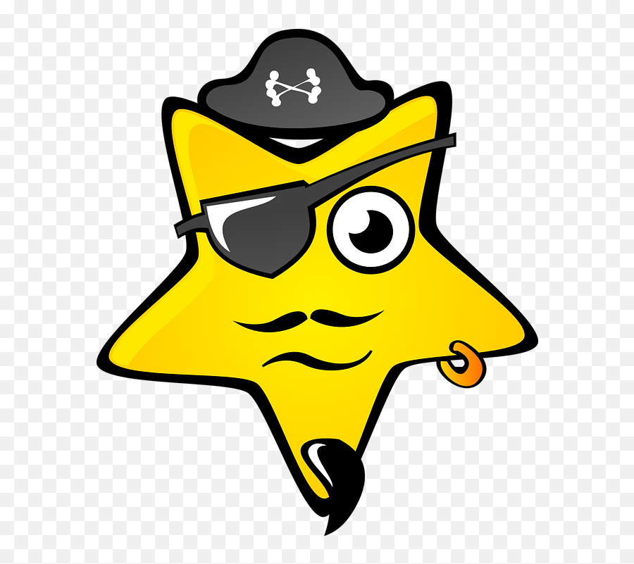 Free Yellow Star Star Vectors - Pirate Star Emoji,Double Heart Emoji