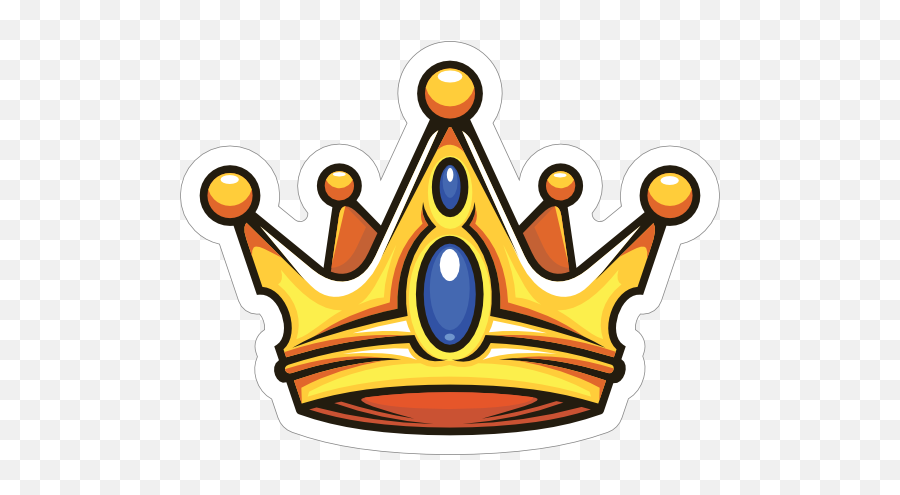 Cartoon Crown With Sapphires Sticker - Cartoon Crown Emoji,X Arms Emoji
