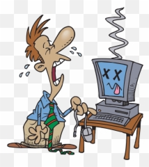 Frustrated Clipart Computer Trouble Frustrated Computer - Computer Clip Art Emoji,Emoji For Frustration