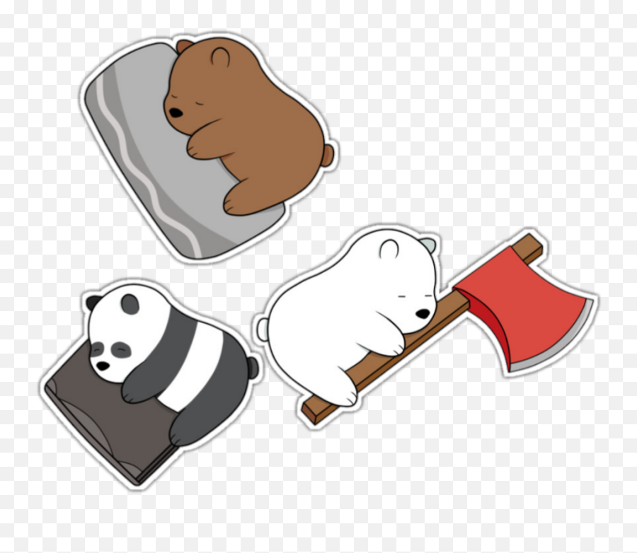 The Newest Emojiparty Stickers On Picsart - We Bare Bears Baby,Axe Emoticon