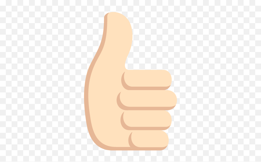 Thumbs Up Sign Light Skin Tone Emoji Emoticon Vector Icon - Thumb Signal,Nail Emoji