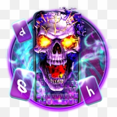 Burning Purple Skull Keyboard Theme U2013 Google Play - Scary Emoji,Purple Demon Emoji