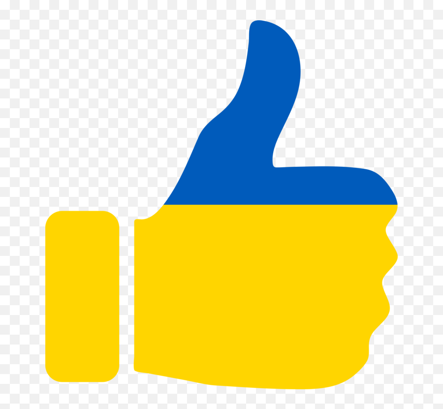 Thumb Yellow Hand Png Clipart - Yellow Thumbs Up Clip Art Emoji,Ukraine Flag Emoji