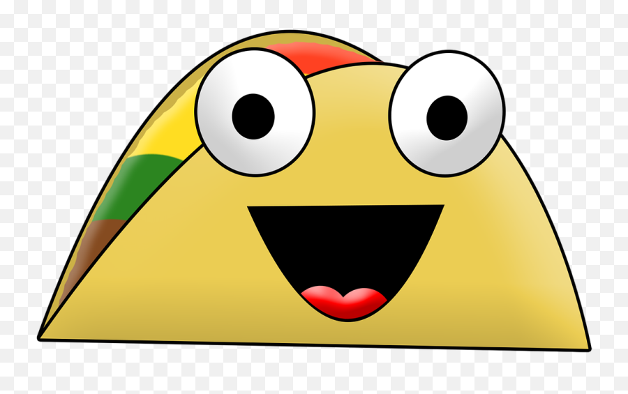 Taco Cartoon Silly Food Mexican - Taco With Smiley Face Emoji,Dancing Emoticon
