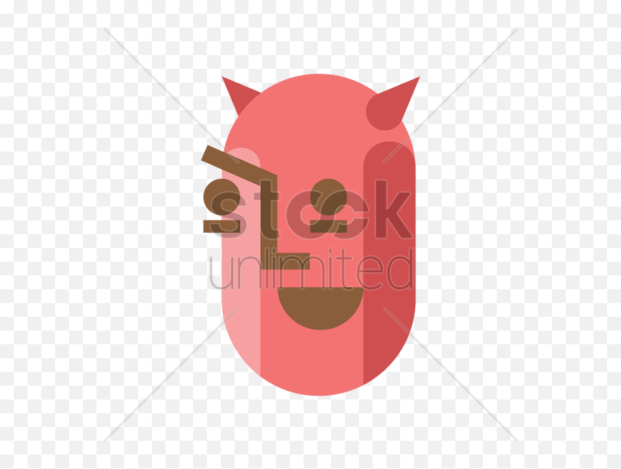 Devil Emoticon Vector Image - Cartoon Emoji,Devil Emoticon Text