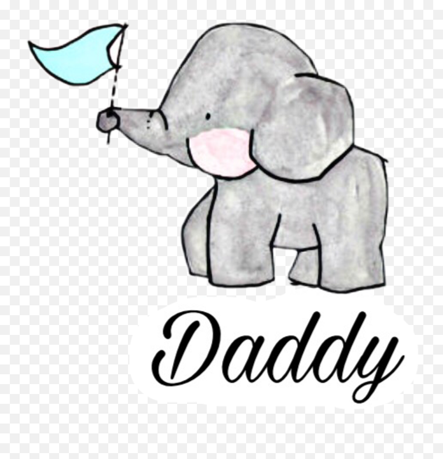 Daddy Sticker - Family Of Elephants Cartoon Clipart Full Cute Cartoon Elephant Drawing Emoji,Daddy Emoji