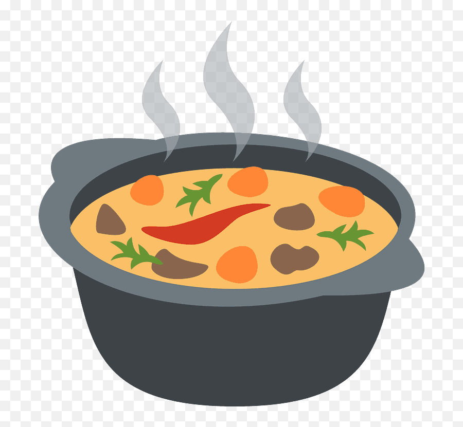 Pot Of Food Emoji Clipart - Cauldron Of Soup Clipart,Pot Emojis
