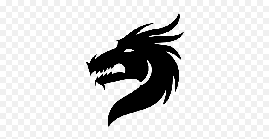 Dragon Head - Dragon Head Clipart Black And White Emoji,Fire Devil Girl Emoji