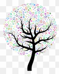Prismatic Music Tree - Tree Without Leaves Drawing Png Emoji,Country Music Emojis