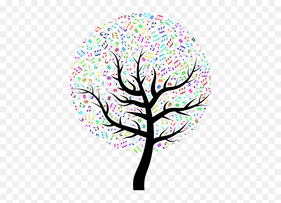 Prismatic Music Tree - Tree Without Leaves Drawing Png Emoji,Country Music Emojis
