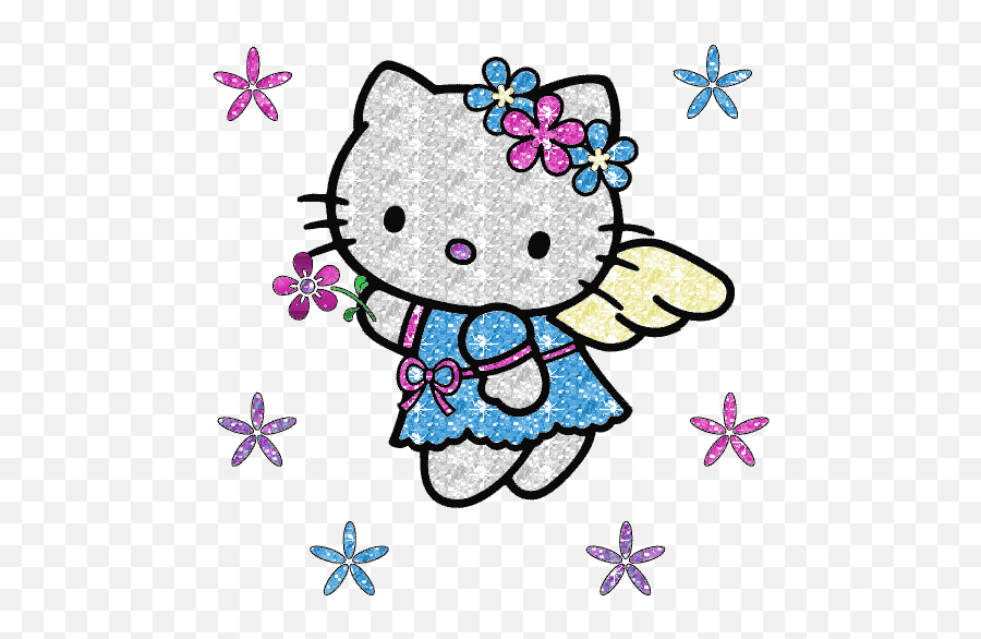 Hello Kitty Glitter Pics - Hello Kitty Png Gif Emoji,Kitten Emoticon