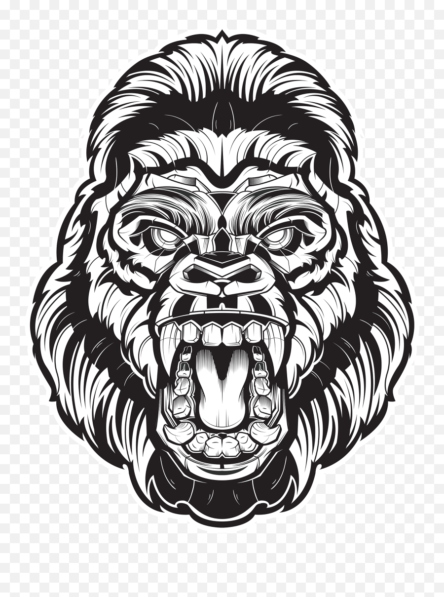 Angry Gorilla Face Png Clipart - Gorilla Face Png Emoji,Gorilla Emoticon