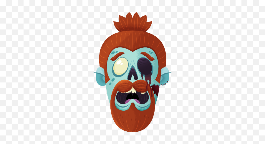 Hipster Zombie Stickers By Matthew Elliott - Illustration Emoji,Zombie Emoji Iphone