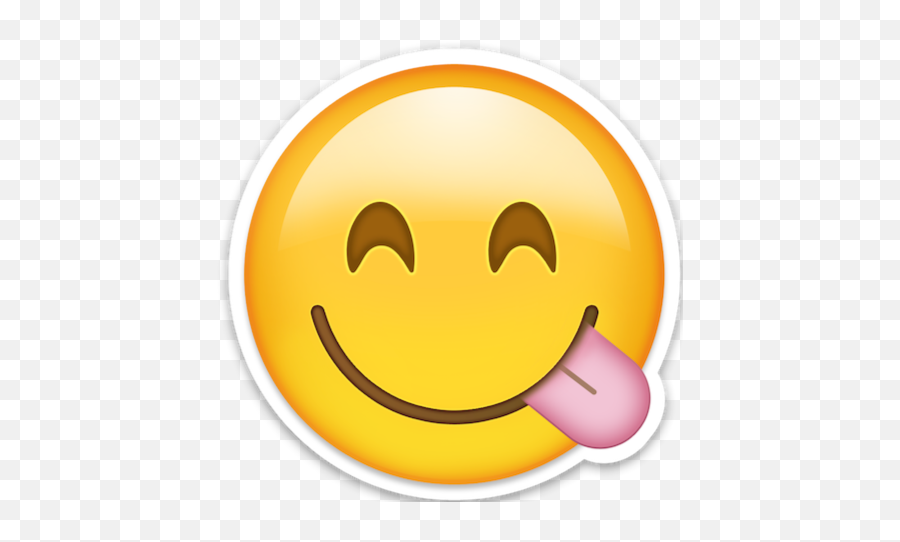 Sticky Out Tongue Emoji Png Download - Face Savouring Delicious Food,Pill Emoji