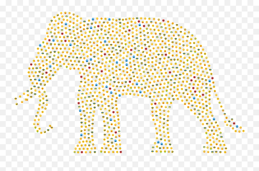 Elephant Emoji Emoticons - Polka Dots With No Background,Elephant Emoji